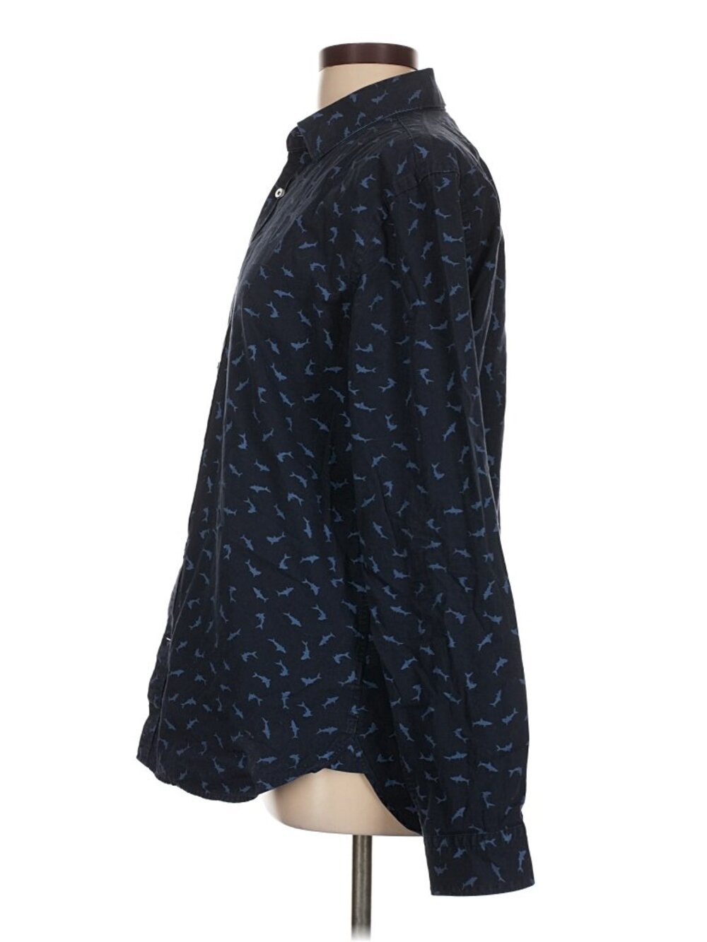 Long Sleeve button down Express Shark Pattern design - Picture 4 of 5